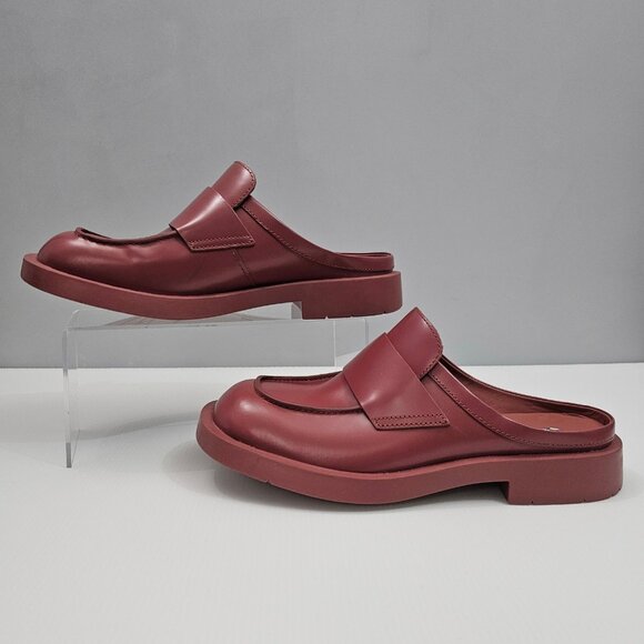 NEW Camper Mil 1978 Mule Loafer Womens EU 40 Red Leather Slide Backless Slip On - Picture 2 of 13